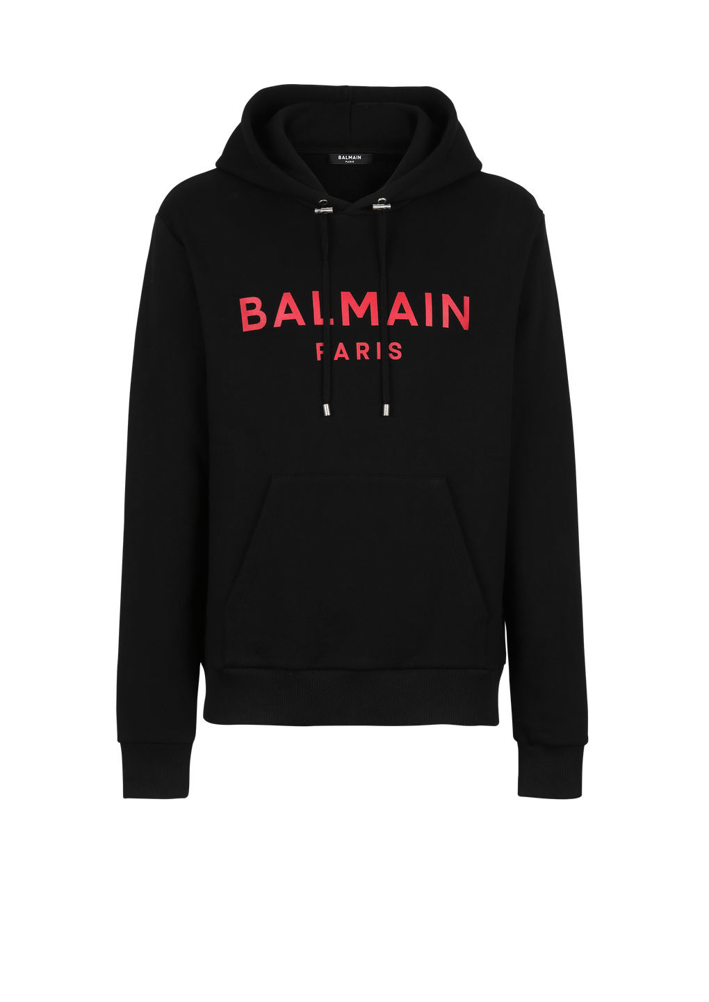 Cotton sweatshirt with Balmain Paris logo print, black, hi-res