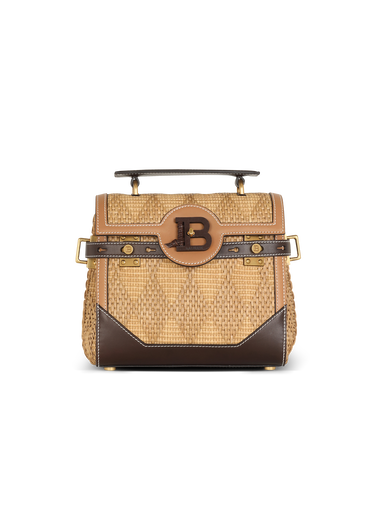 B-Buzz 23 leather and raffia bag